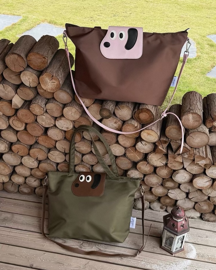  裝得下世界的大頭狗狗・兩用大容量托特包