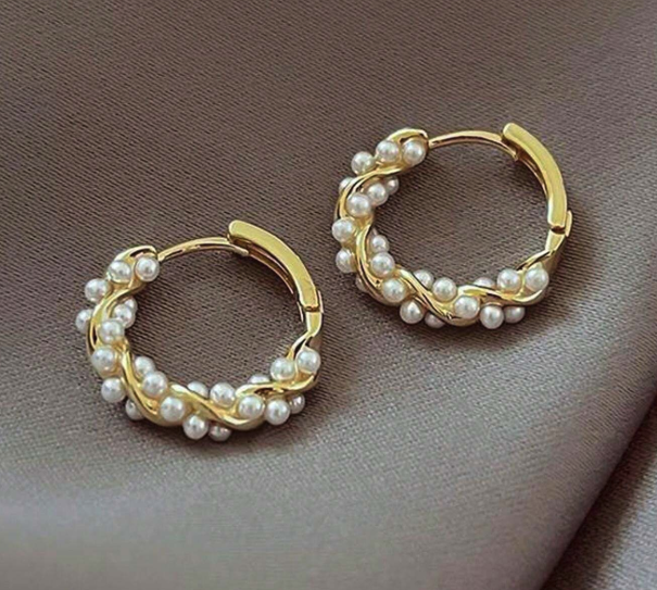 Simple Style Ring Faux Pearl Earrings