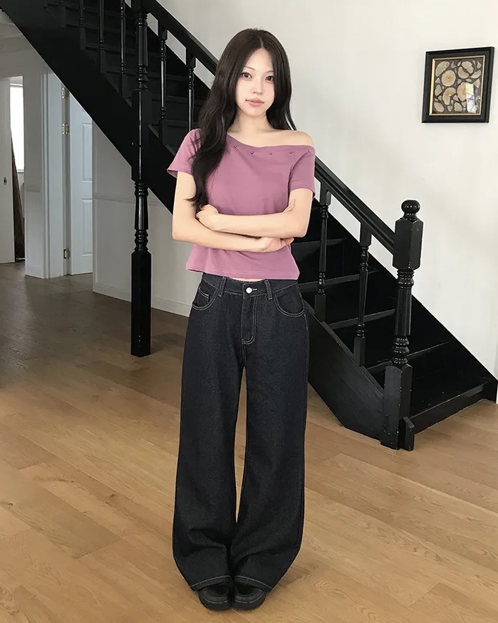 Asymmetric Studded Crop Top