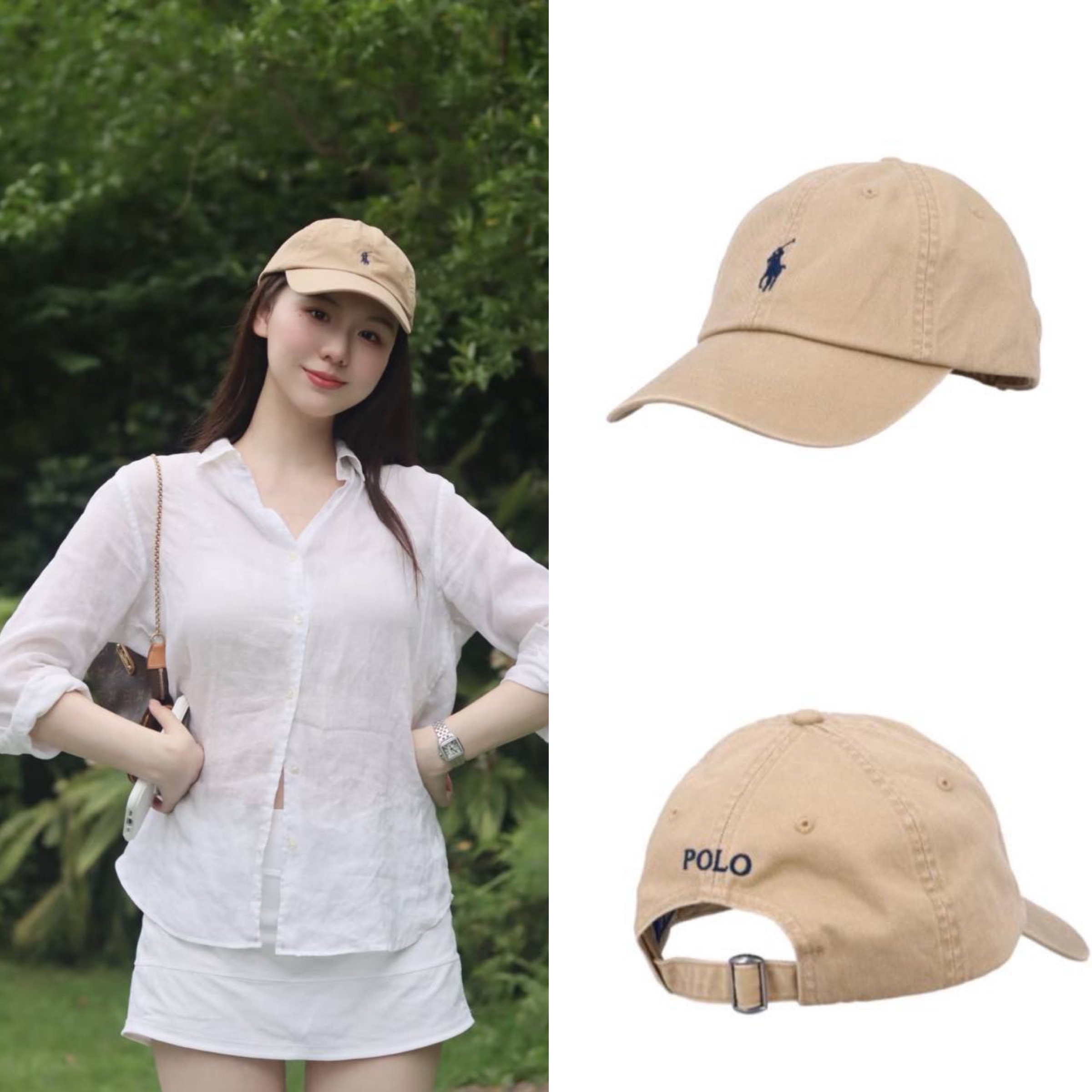補貨~ 訂貨💖四季必備帽子 Polo Cap  卡其色