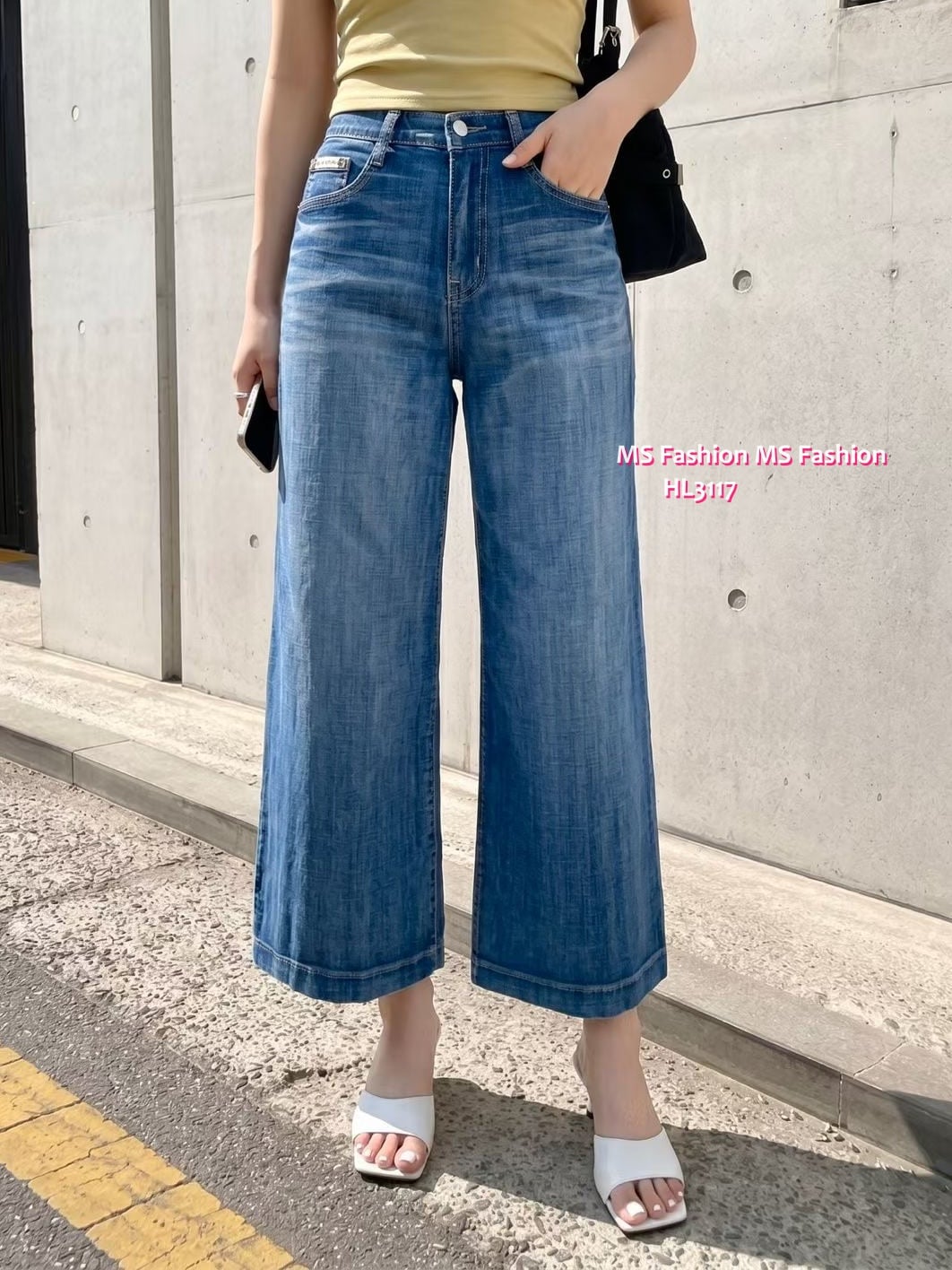 HL3117 韓國👖Howluk8分闊筒牛