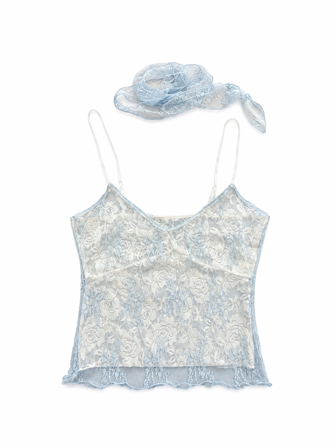 Floral Lace Cami with Scarf