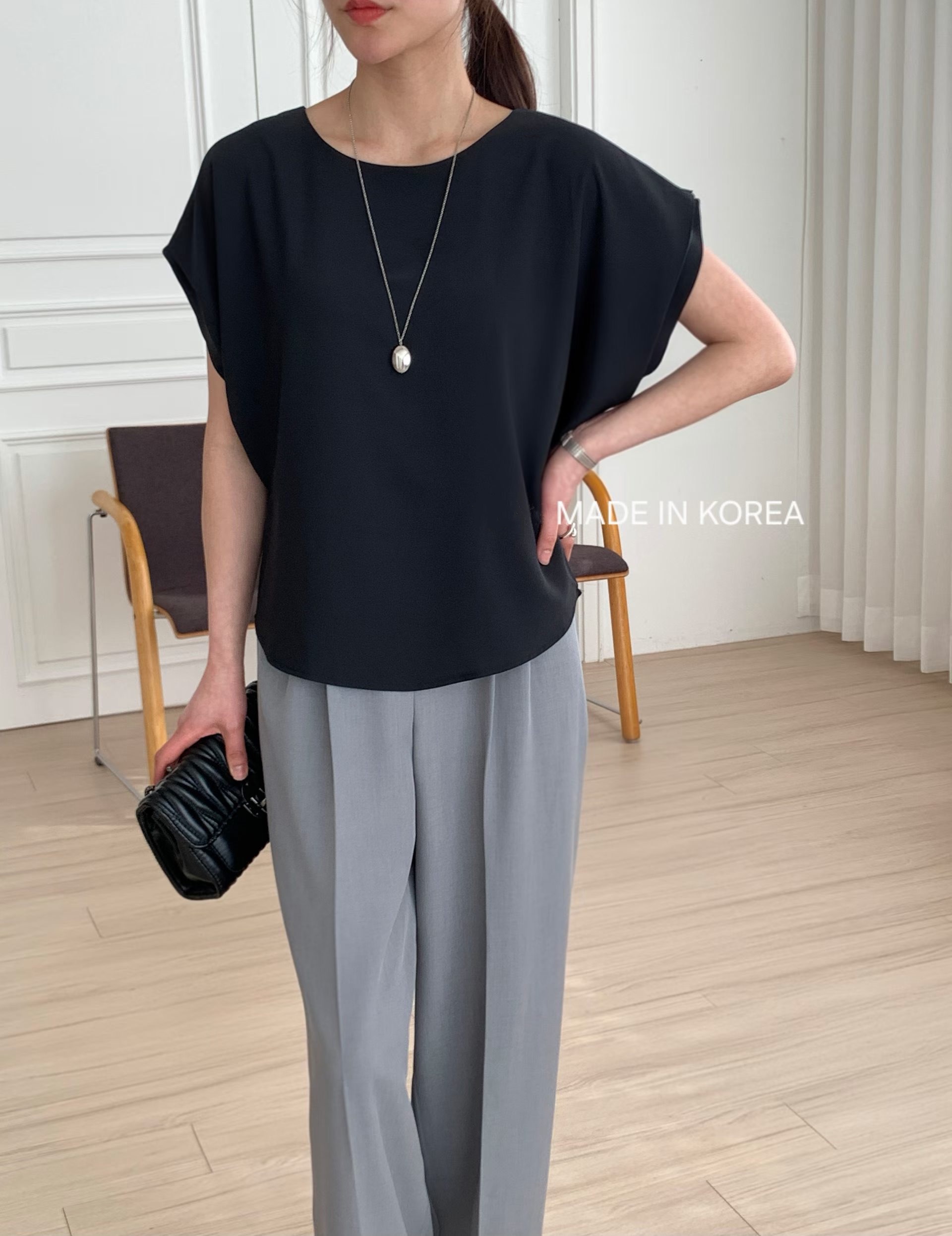 G6185 韓國🇰🇷靚色摺袖top