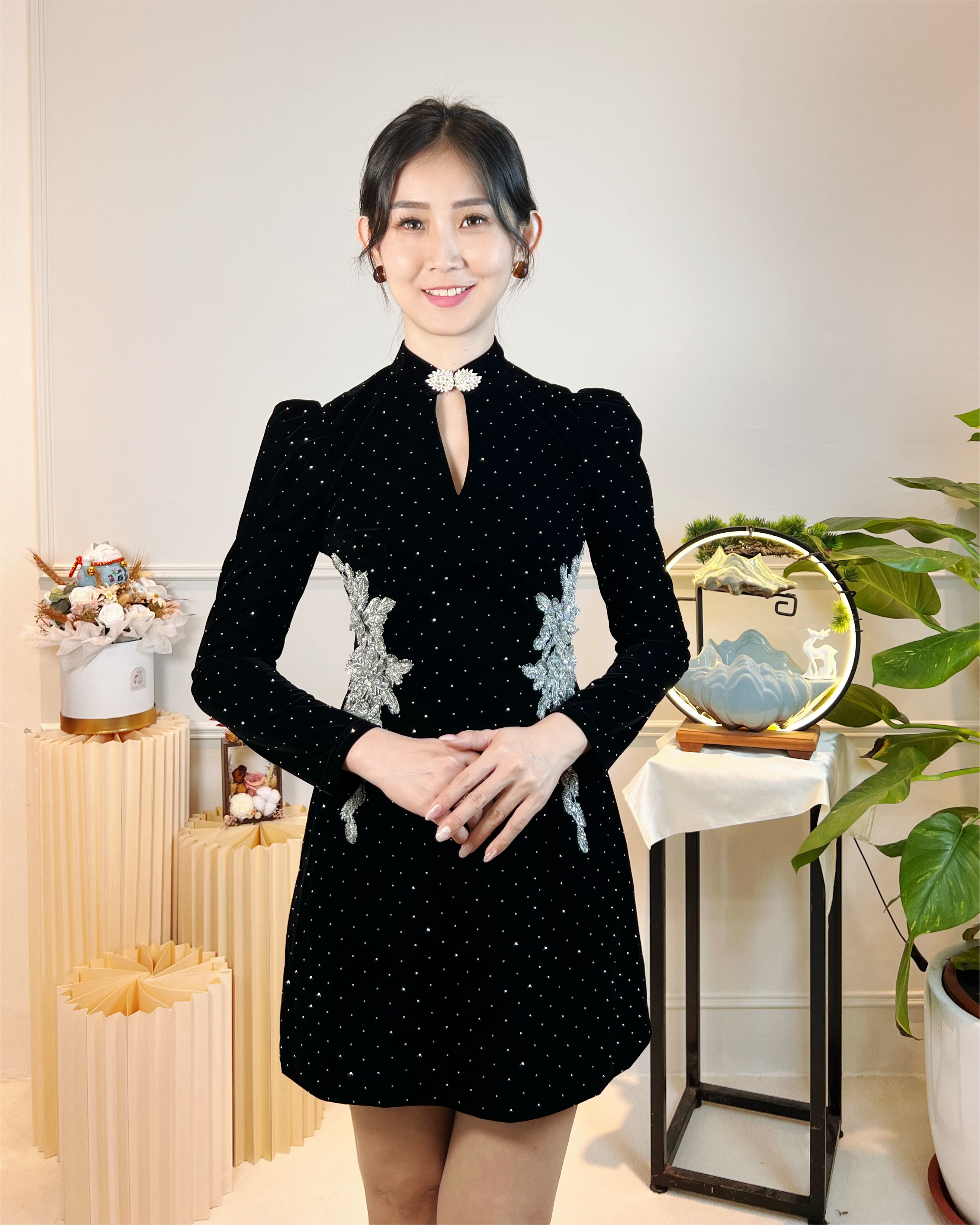 5091 Celeste Crystal Mini Dress