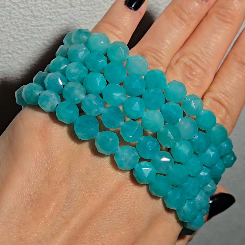 Faceted amazonite bracelets - JW90