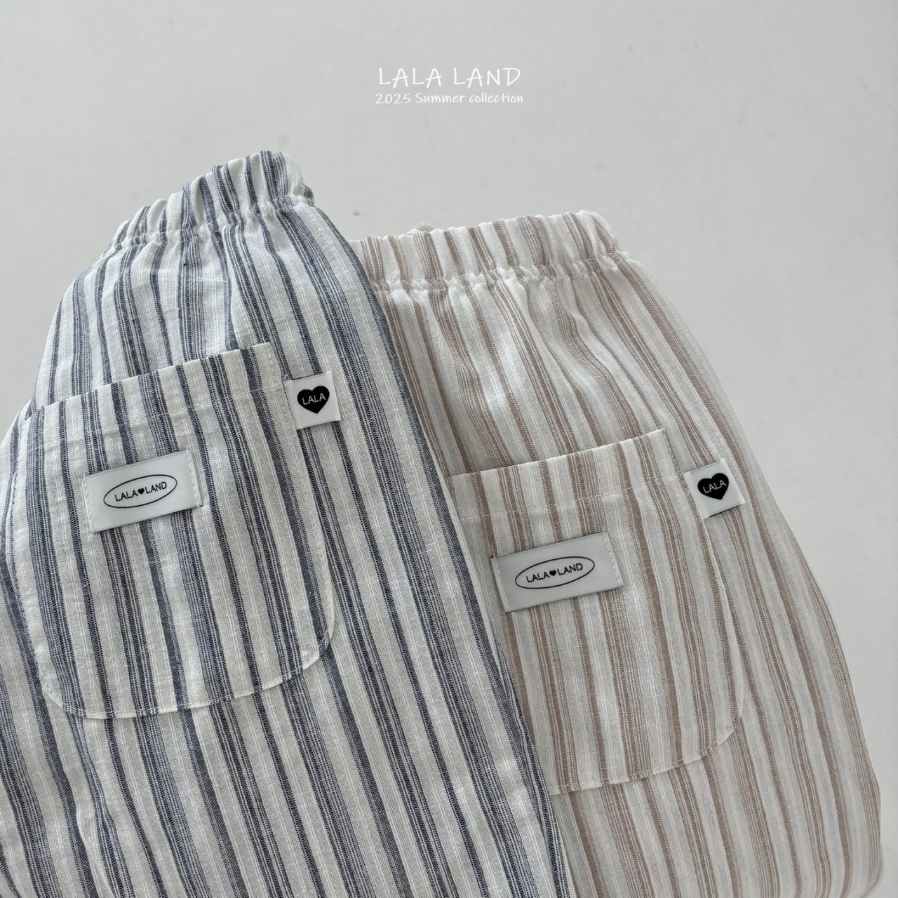 Lalaland | stripe ops with mom pants(Blue M95-105/Adult)