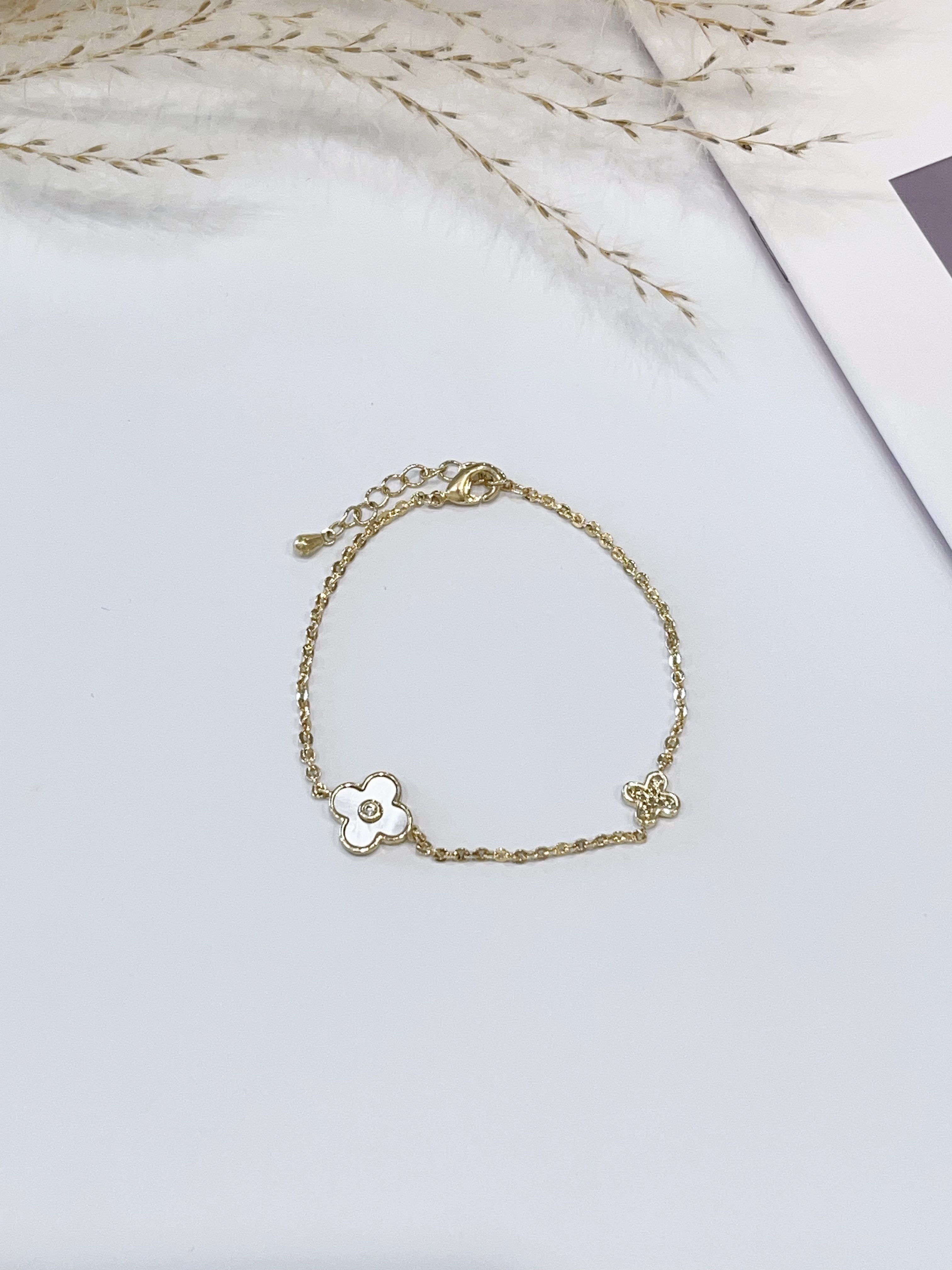 贝壳×满钻四叶草手链