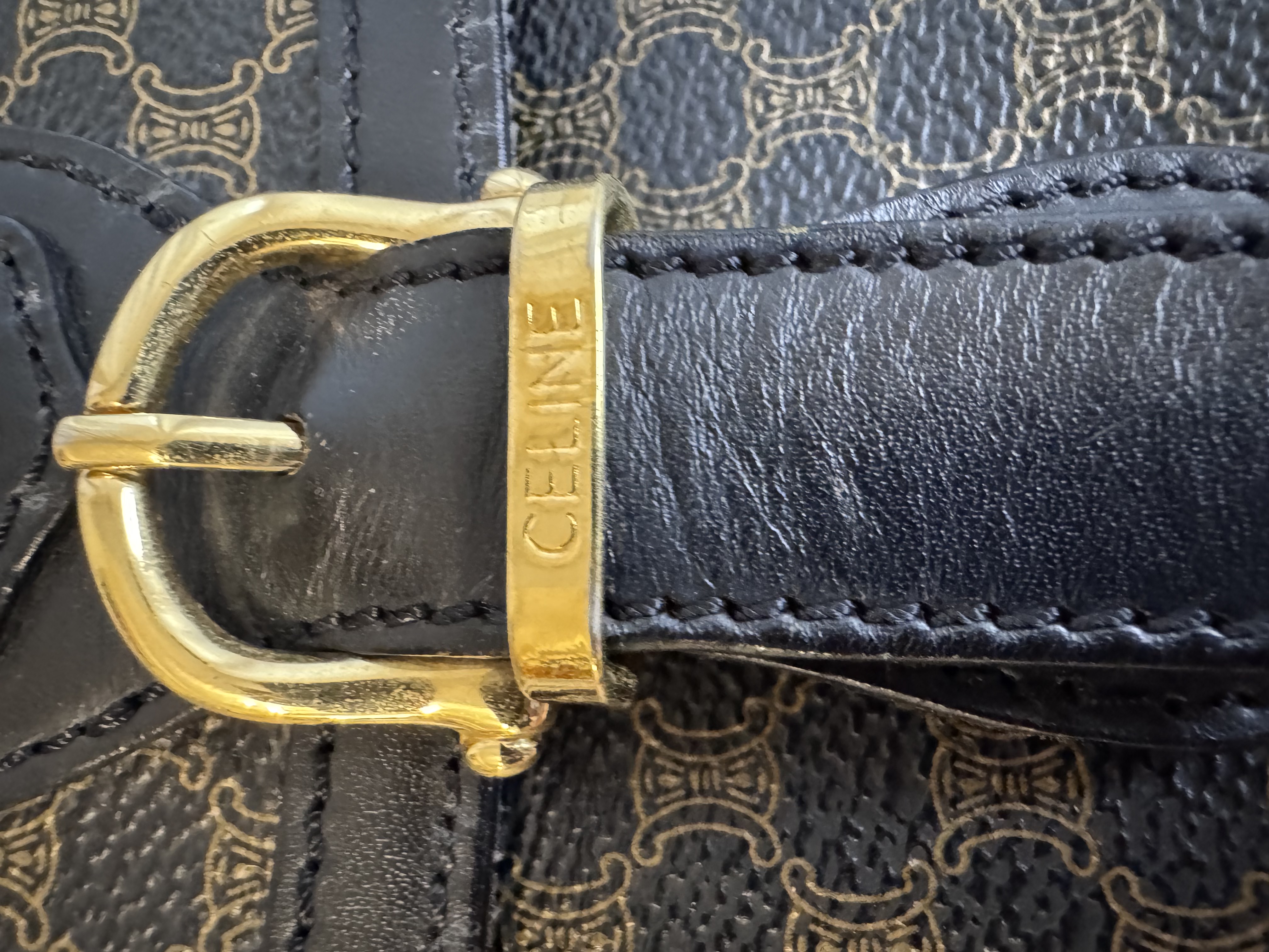 Celine Black Macadam Shoulder Bag