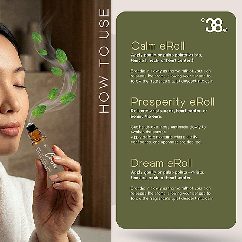 eROLL SERIES Prosperity Dream Calm Roll-On Essential Oils 3-Pack