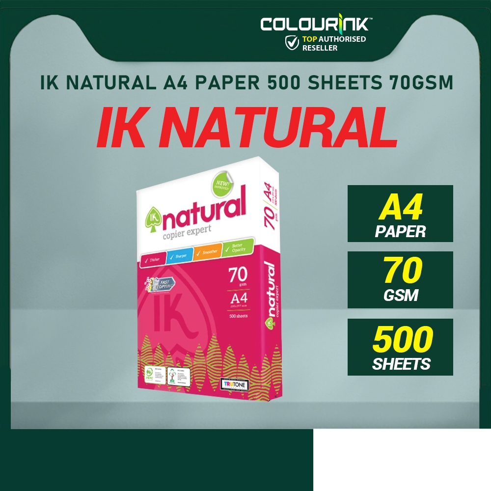 IK NATURAL 70gsm 500 Sheets A4 Paper