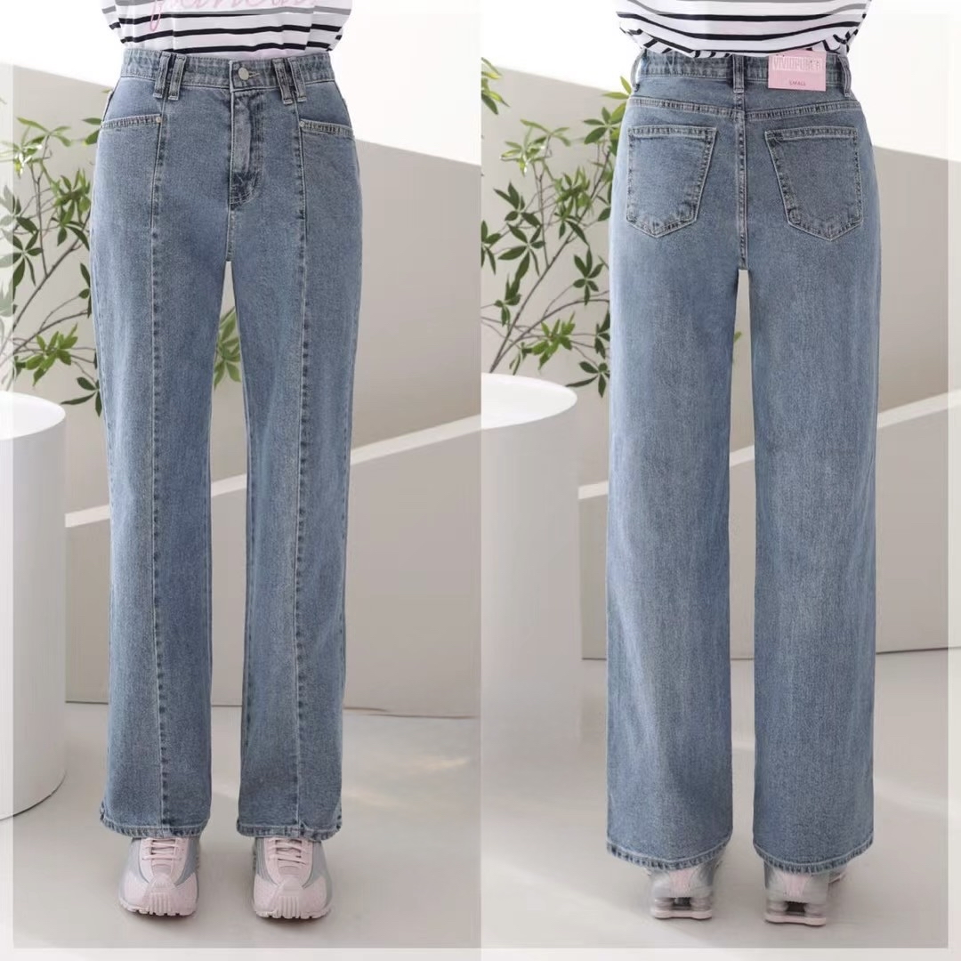 V 牌前車骨直腳牛仔褲 