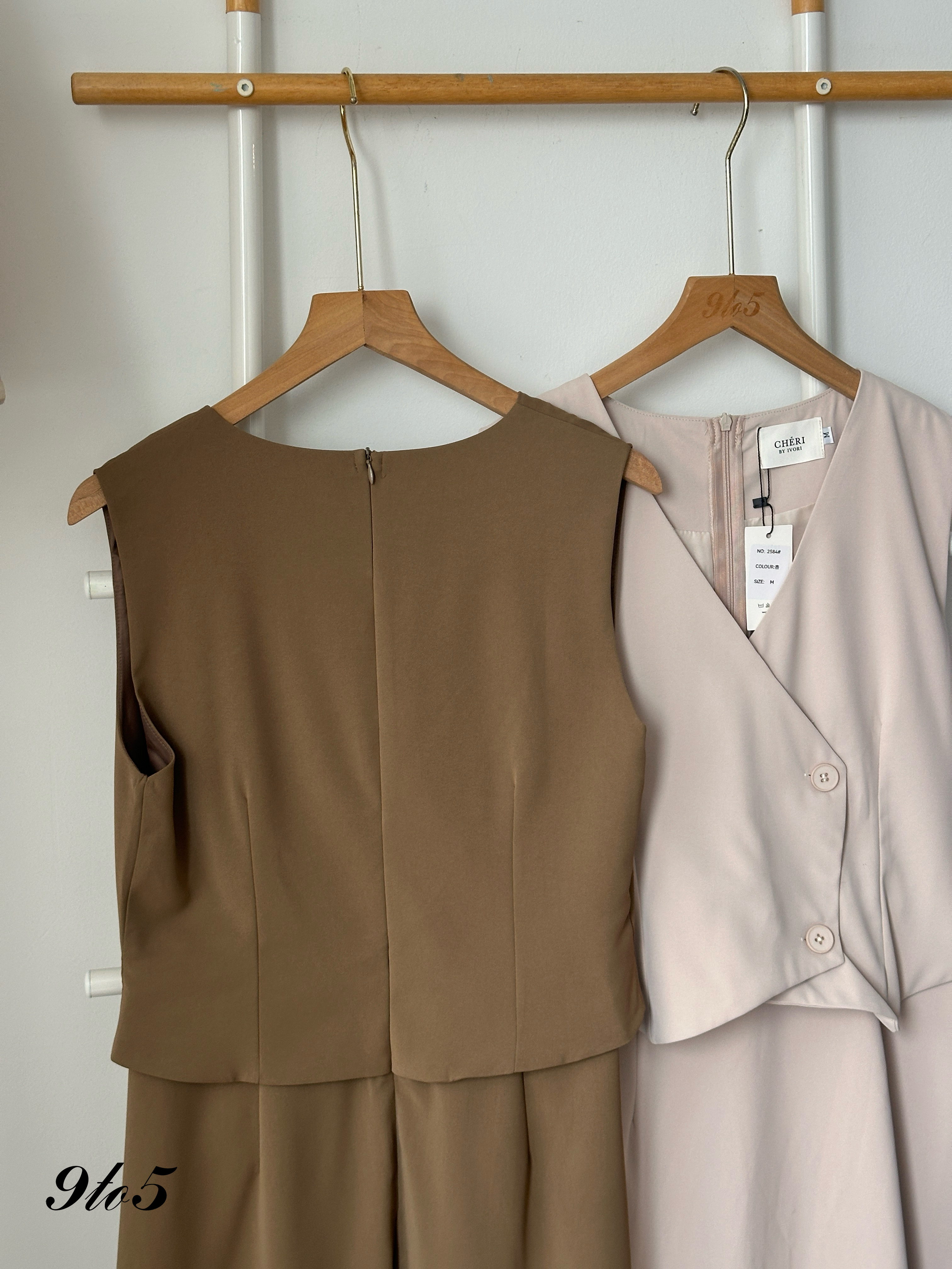 D2336 Fake Two-Piece Dress - 3 Colors