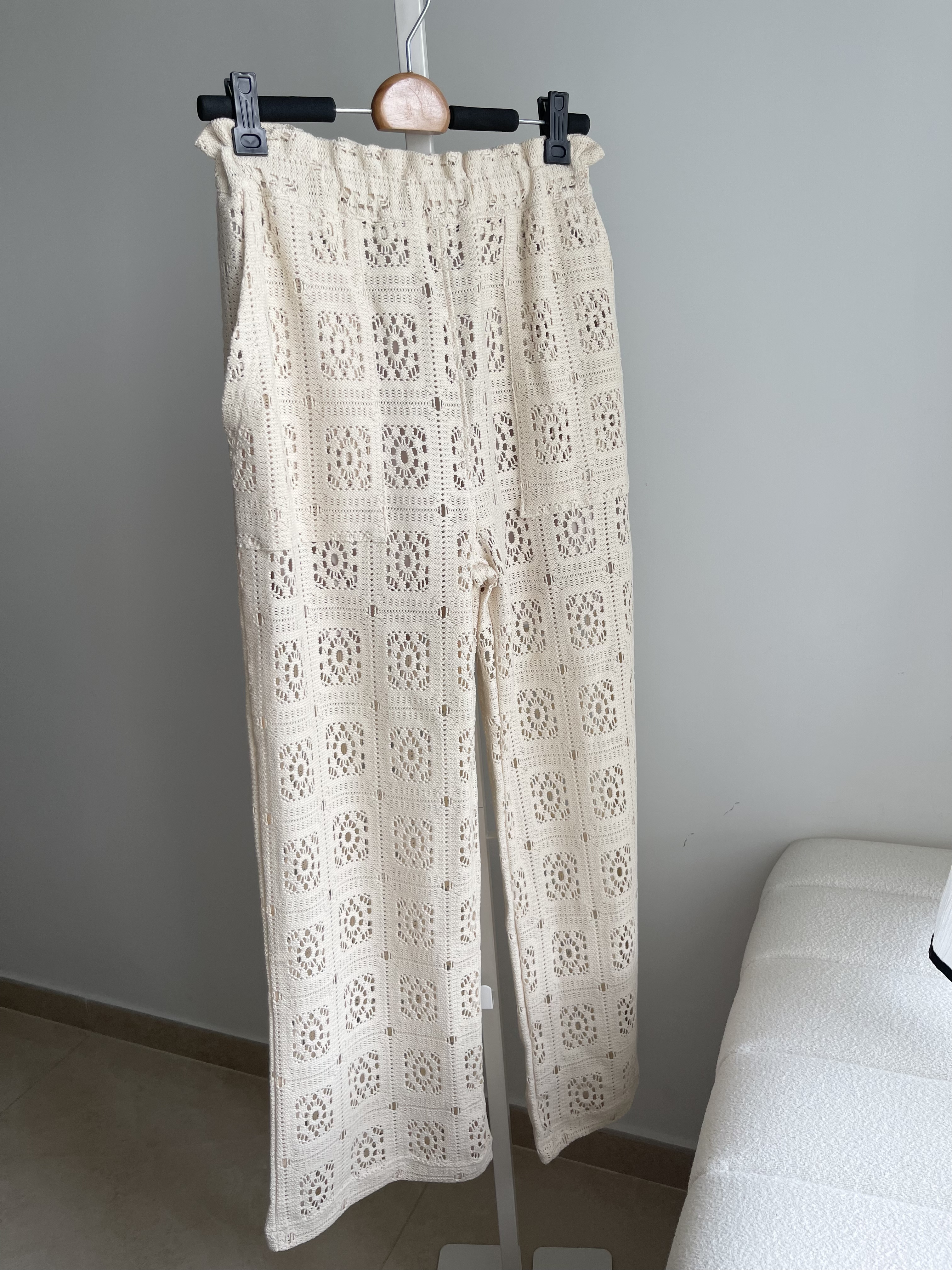 Crochet straight leisure pants 