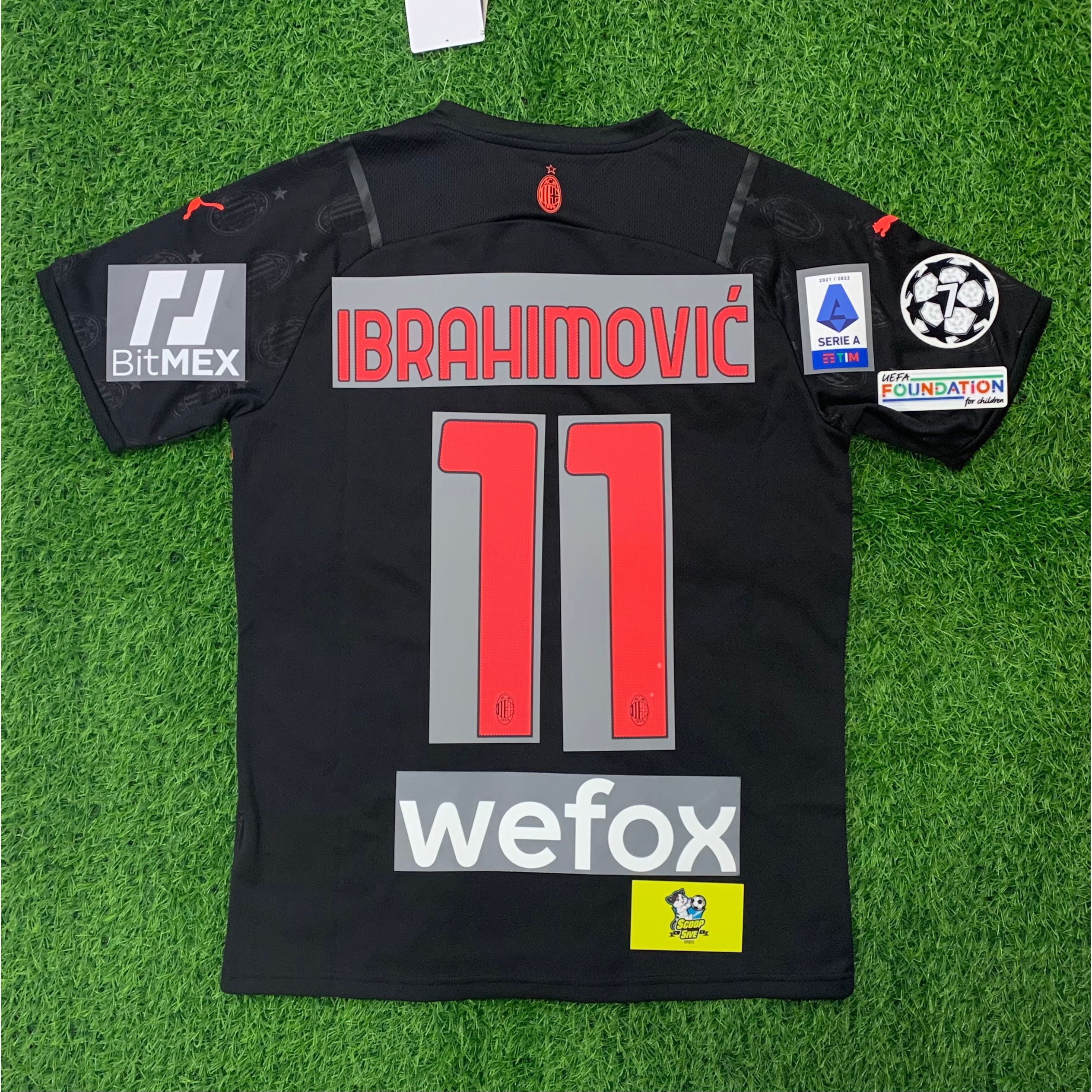 2021-22 AC米蘭 二客 球迷版 短袖 連11 Ibrahimovic 意甲/歐聯fullset