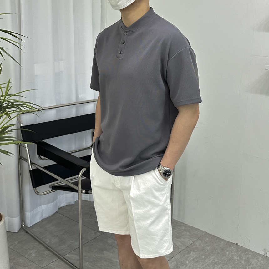 BEST | 🇰🇷亨利領3鈕扣Tee 