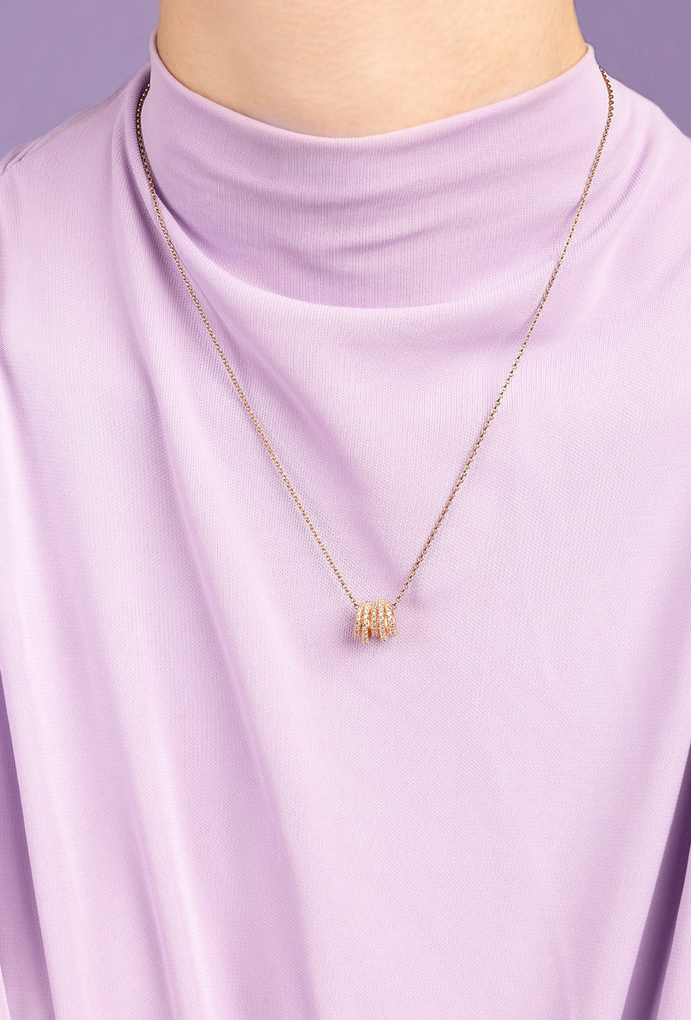 APM MONACO Croisette 白圓環可調節項鍊 Hoop Rose Gold Adjustable Necklace