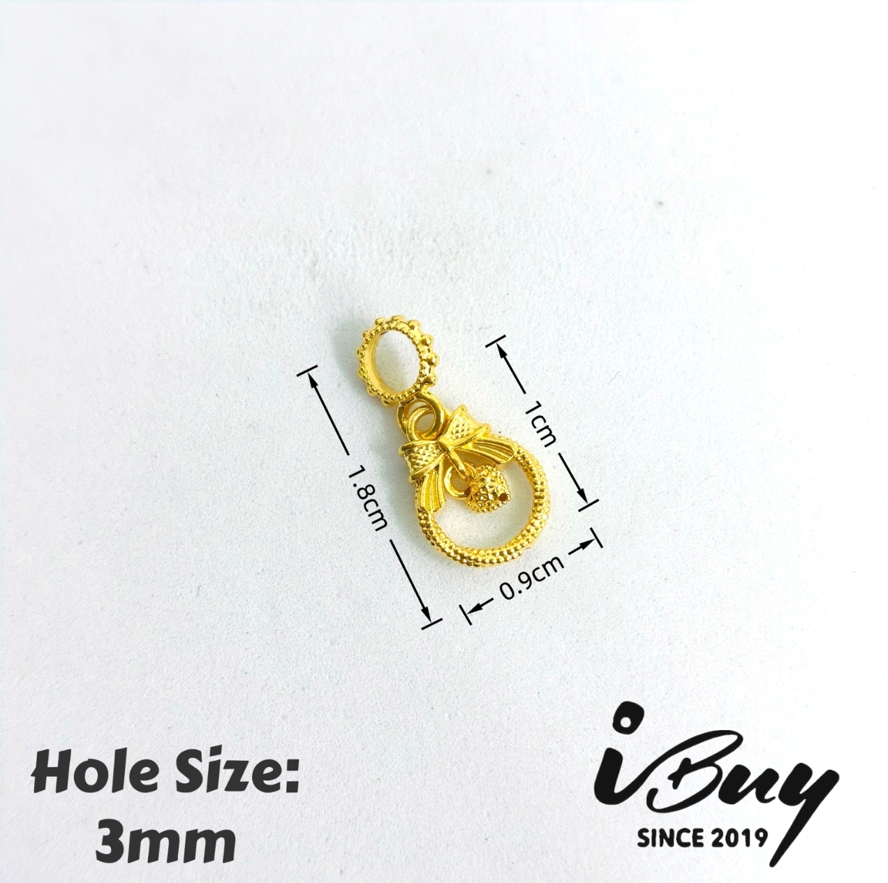 916 HARD GOLD BUTTERFLY & HEART PEACE BUCKLE CHARM BEAD 916 硬金 蝴蝶结平安扣+爱心