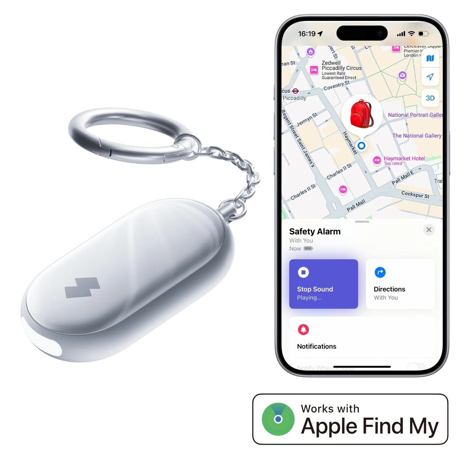 SwitchBot Safety Alarm 個人安全警報器 – 130dB 超大聲警報 + 閃光燈 Apple Find My 支援 鑰匙扣設計 SwitchBot Safety Alarm – 130dB Personal Safety Alarm with Strobe Light