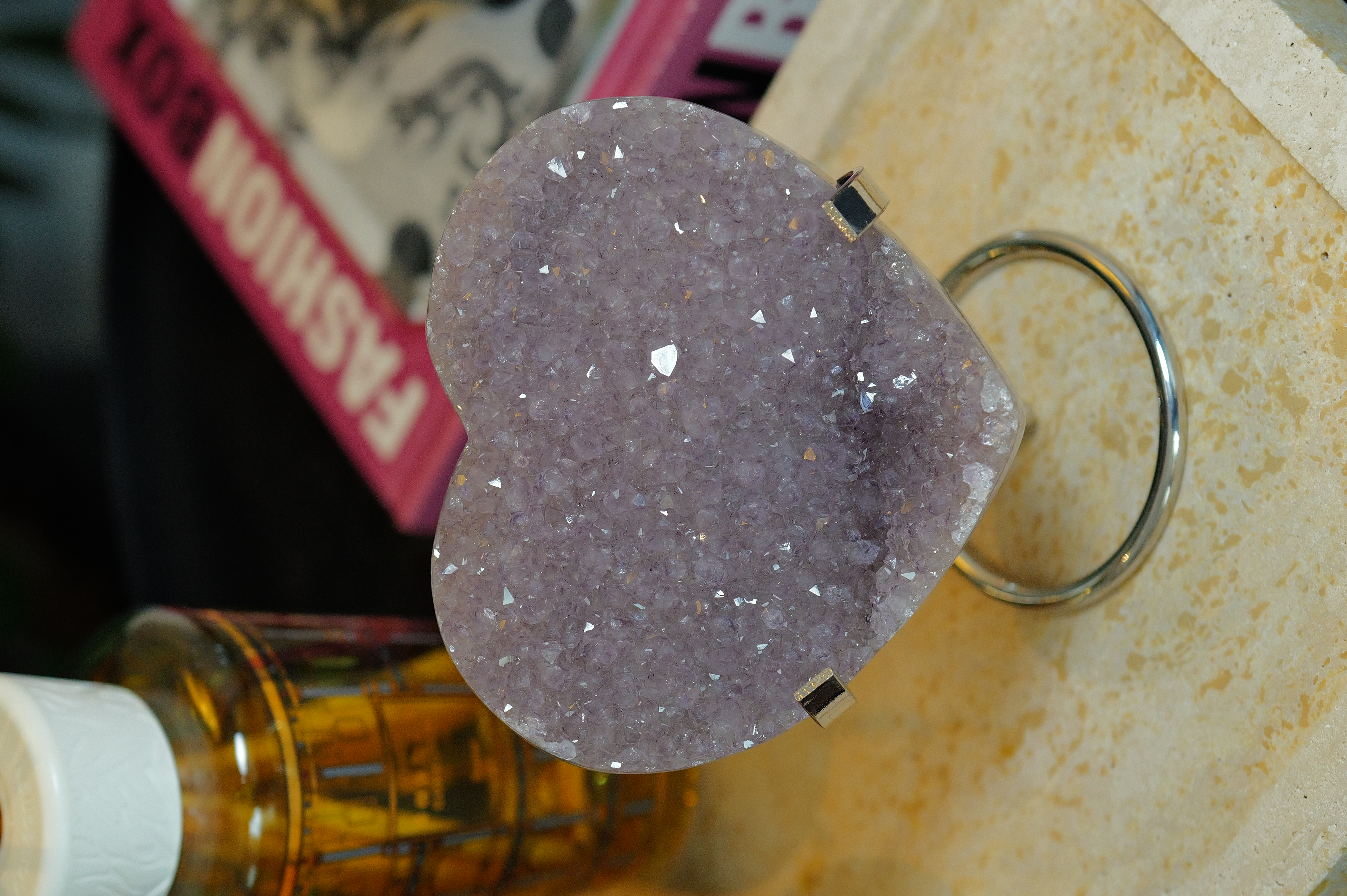 ༒11.6cm 芋頭紫晶牙 紫水晶愛心༒ HE.3031C1A-RA27*5mf