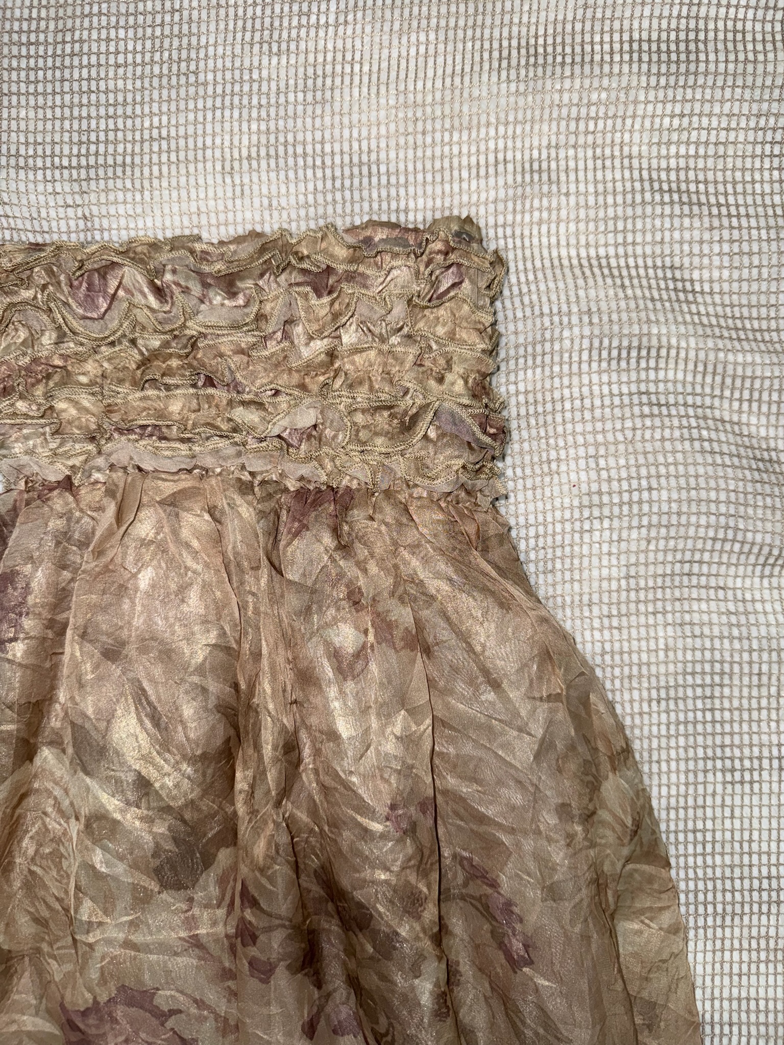 Vintage Style Metallic Shimmer Floral Skirt/ Top