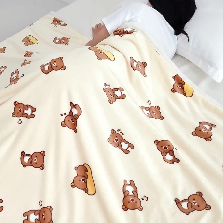 《預訂貨品》全新韓國限定 Rilakkuma 毛毯（淺黃包）