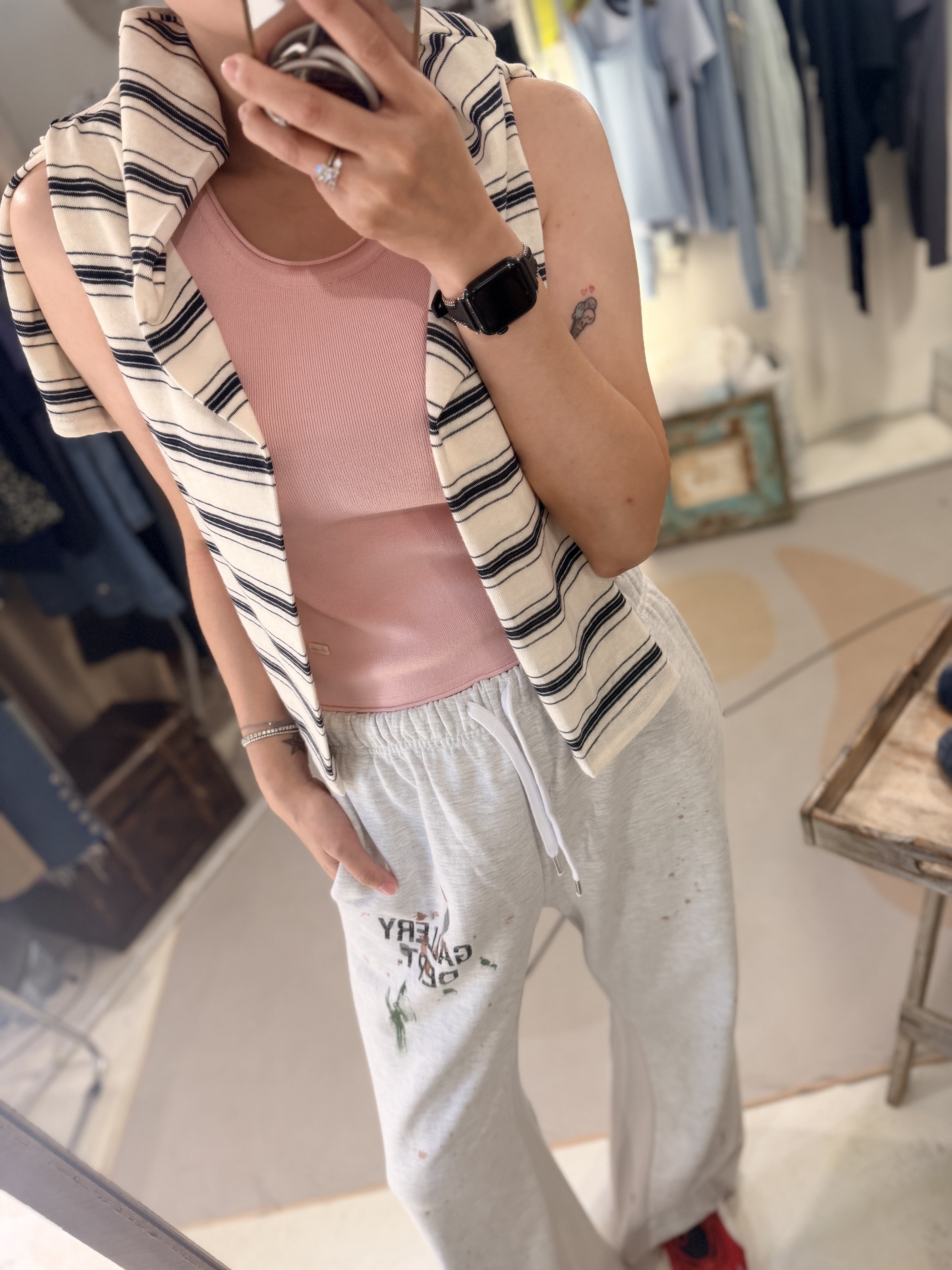 Pink knit vest