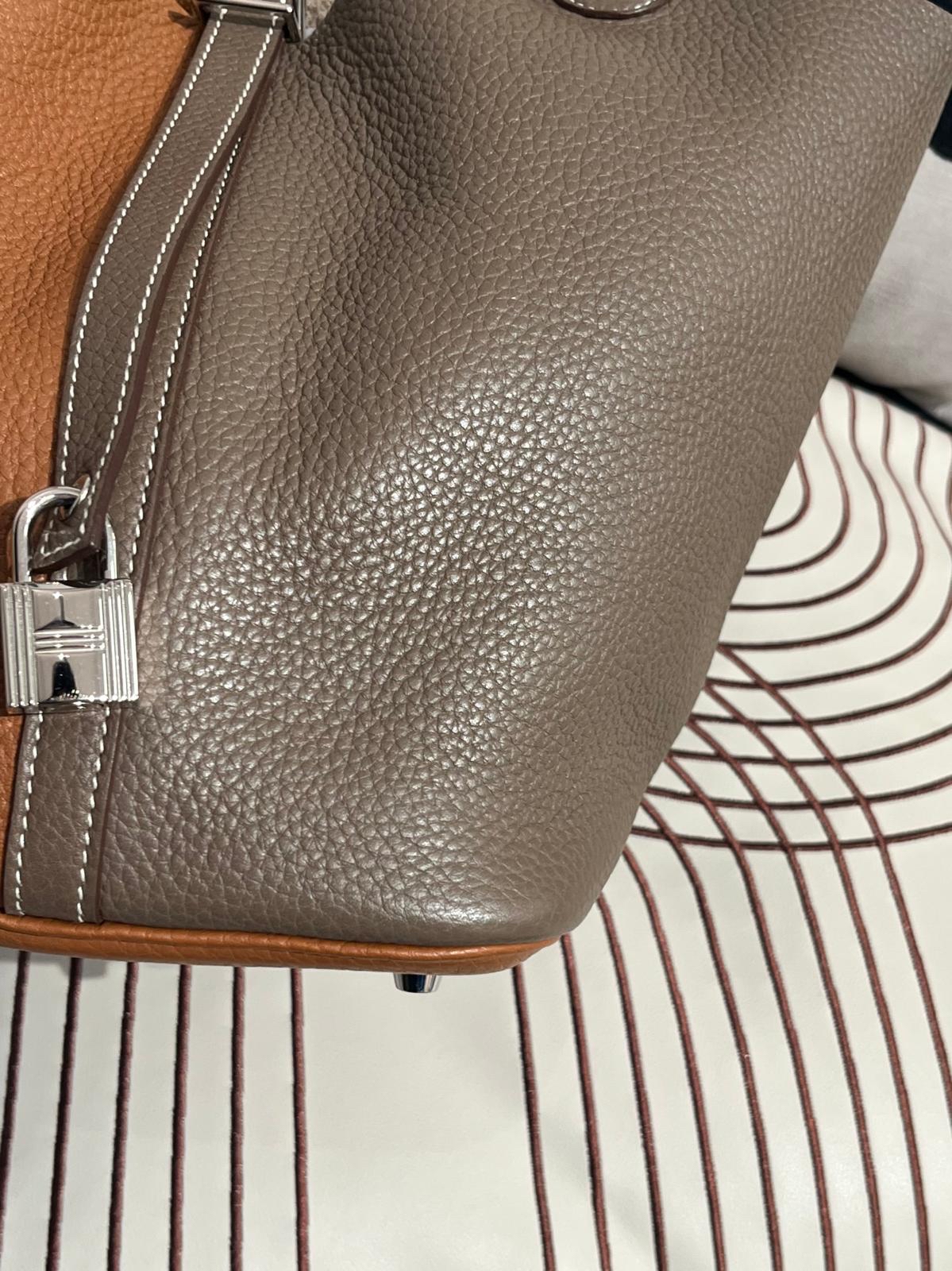 Hermes Picotin 22 Stamp [P] Duo Etoupe / Gold 100%Authentic, 95%New ✅Key Lock✅Dust bag 