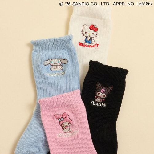 🆕【⭐訂購⭐】🇯🇵日本直送🌀#Sanrio 可愛刺繡 中筒襪［4款選］🌀[ELBA-0147][260319]