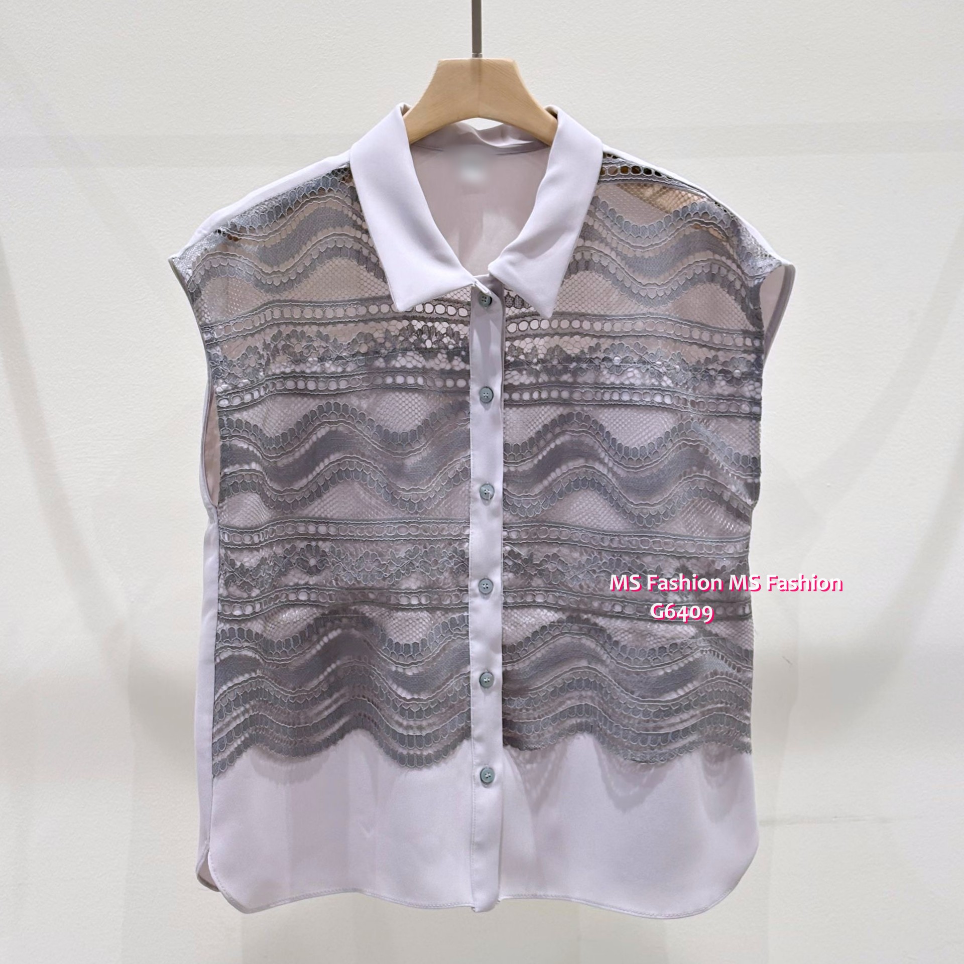 G6409 靚料拼lace top