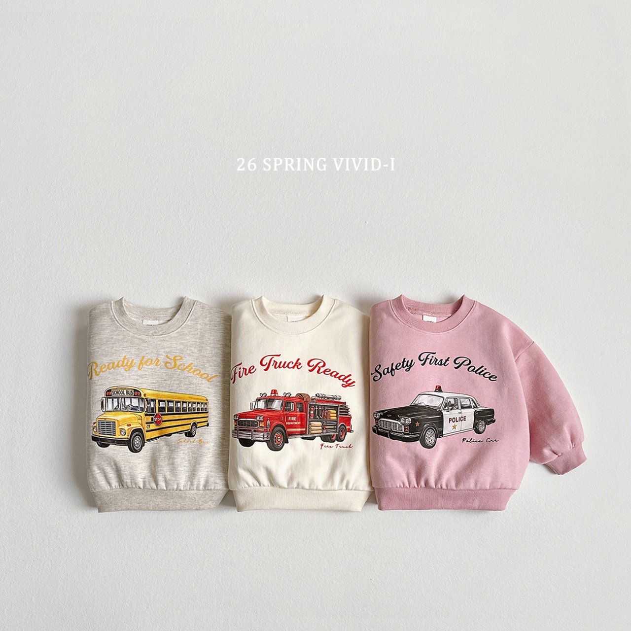 🌸預訂 韓國直送🌸🇰🇷VIVIDI三色車車印花寬鬆衛衣