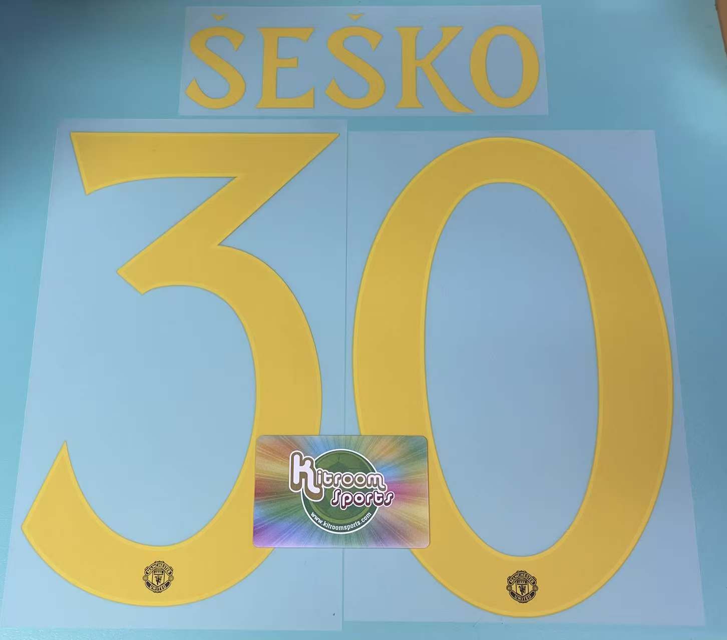 2025-26 Manchester United 3rd Cup Nameset #30 Šeško