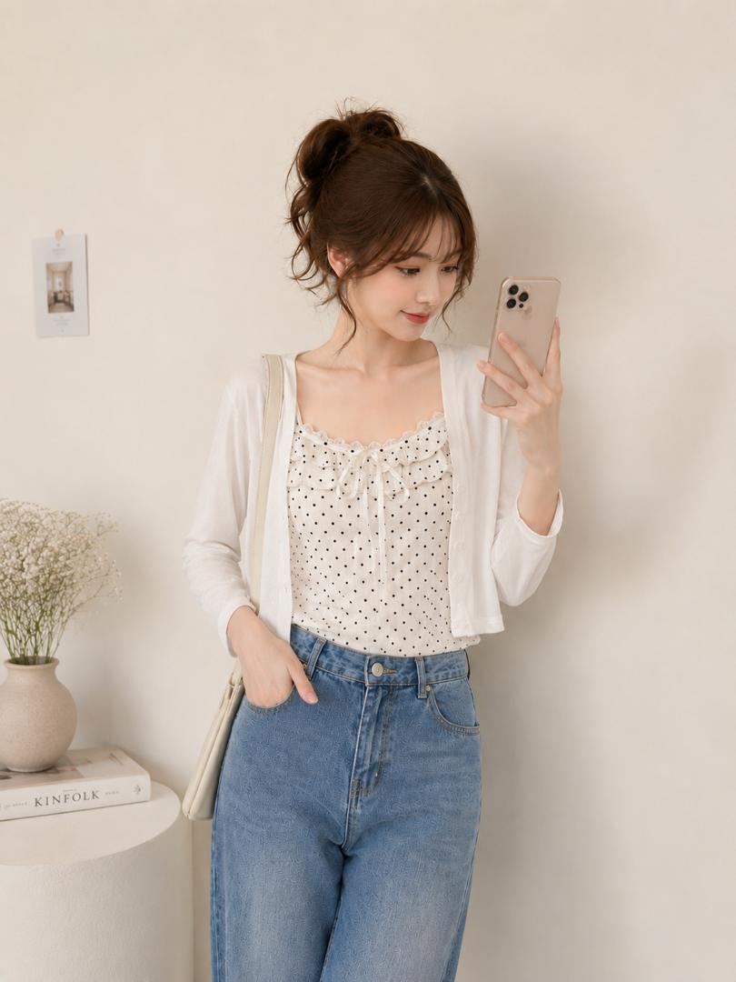 A190041 Knit Cardigan Two Piece Set