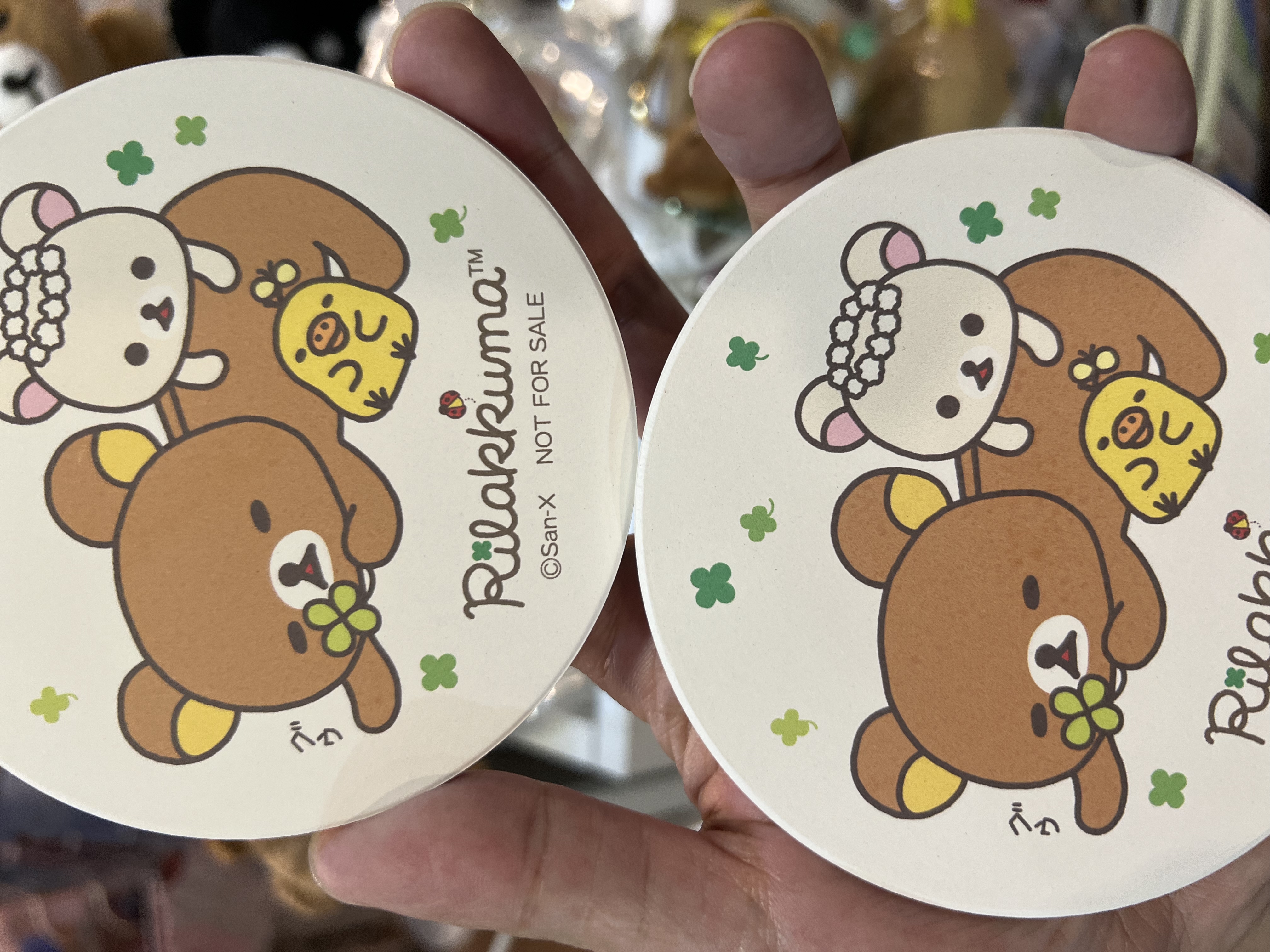 《現貨》全新日本專店限定Rilakkuma四葉草系列杯墊