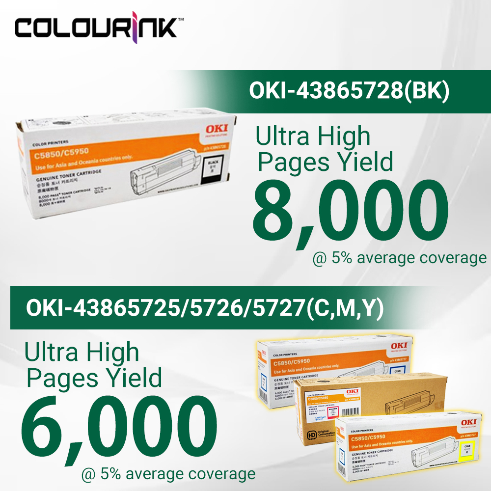 💢CLEAR STOCK 💢OKI Original Toner 43865725 43865726 43865727 43865728 Colour Toner Cartridge for C5850 C5950 MC560