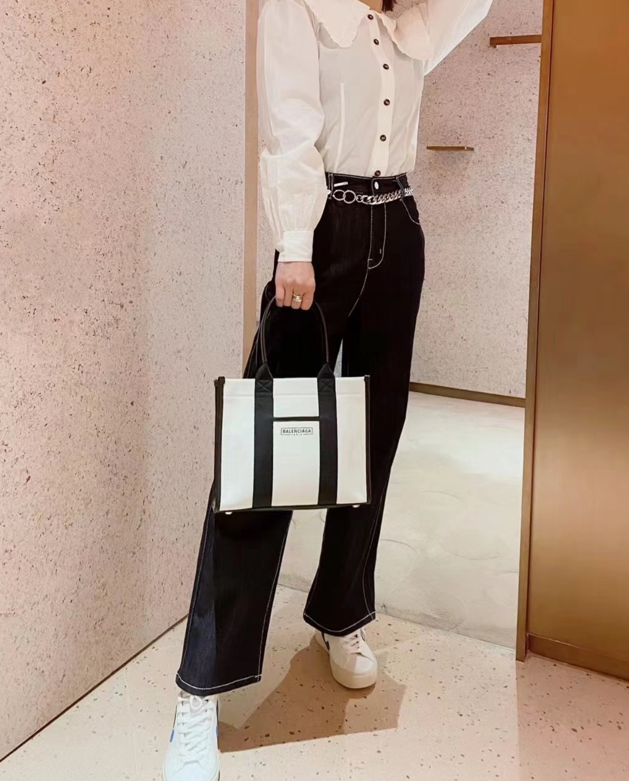 Balenciaga 白色帆布 Tote Bag