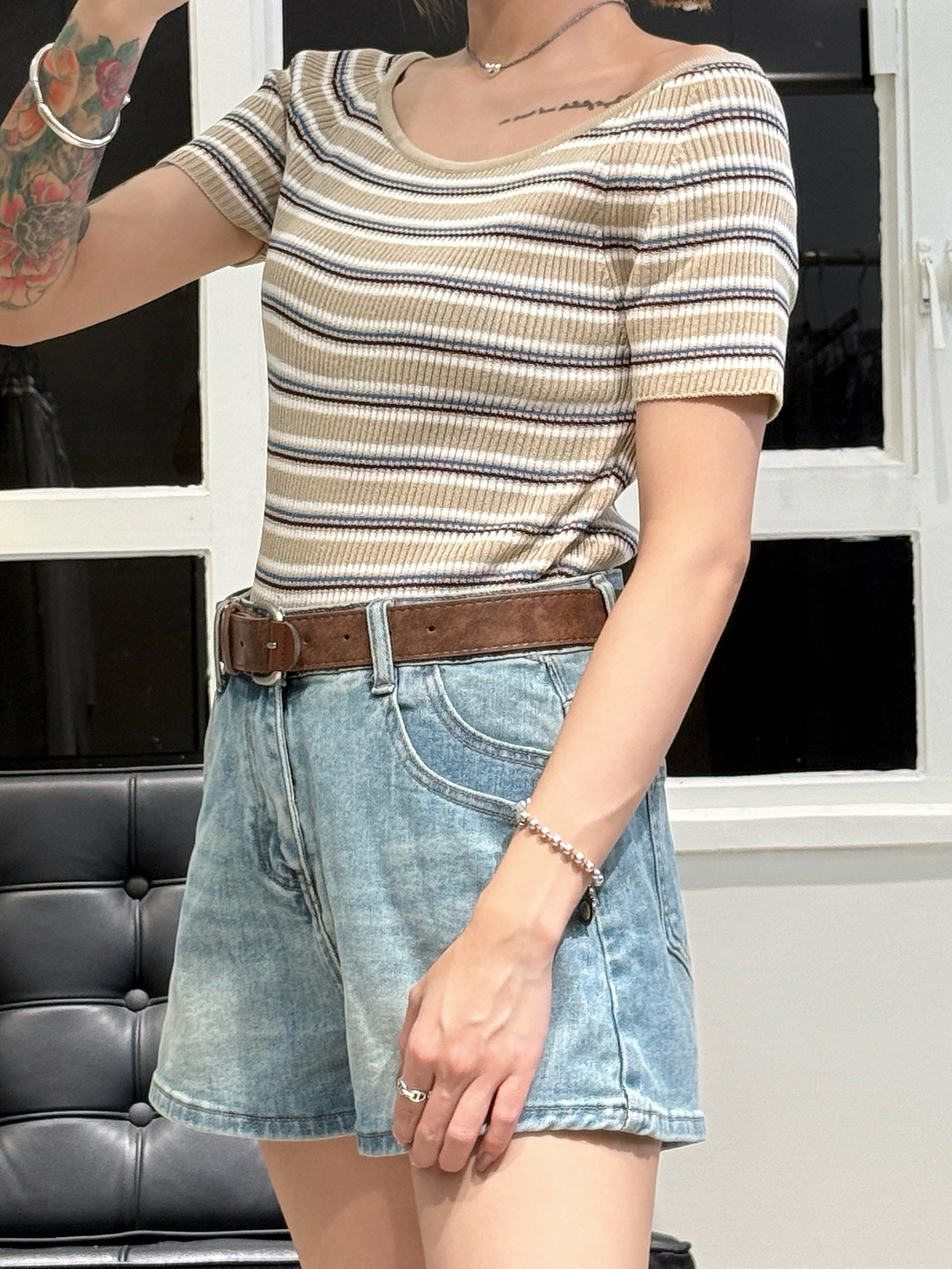 𝟐𝐰𝐚𝐲 𝐬𝐭𝐫𝐢𝐩𝐞𝐝 𝐤𝐧𝐢𝐭 𝐭𝐨𝐩