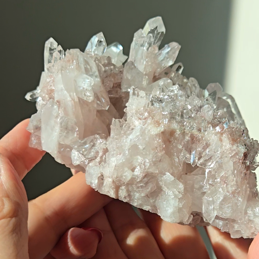 Pink Lemurian cluster with double terminations - LQ550