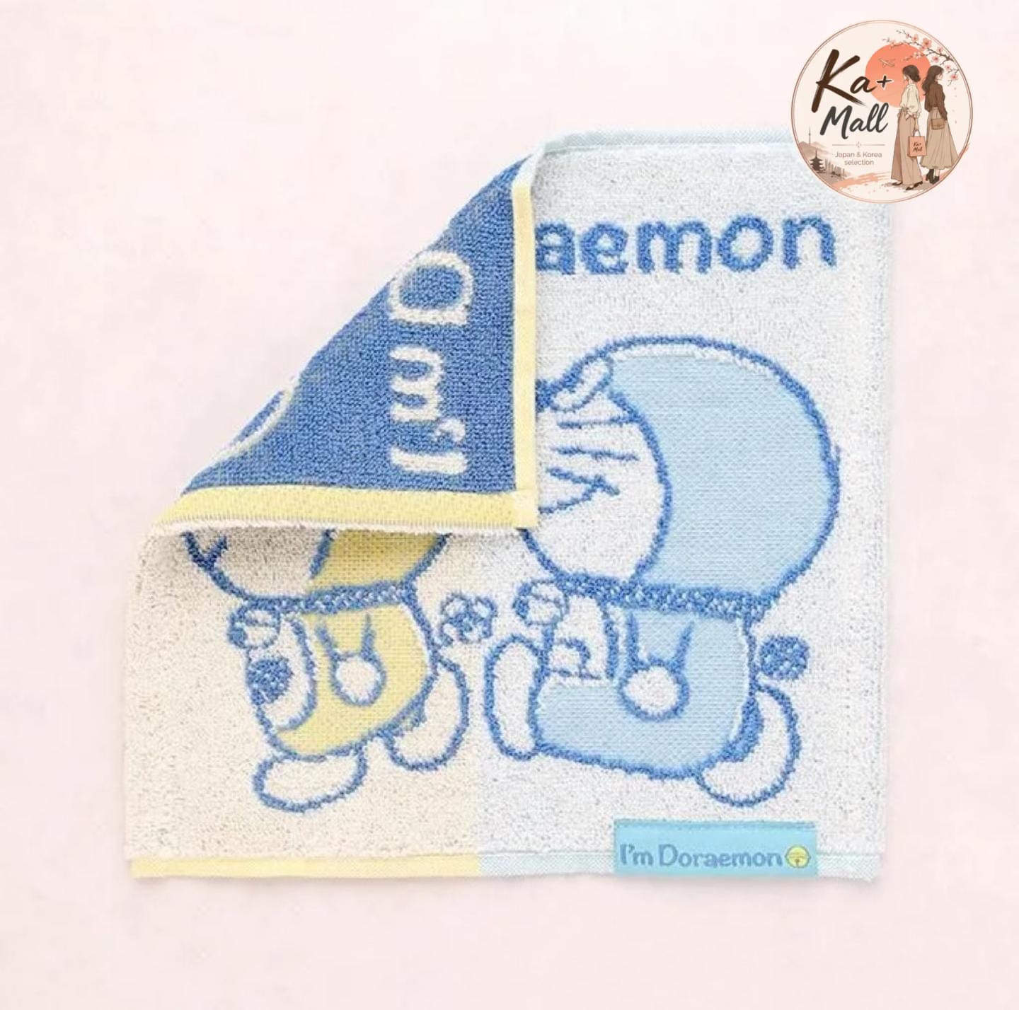 多啦A夢與哆多美可愛圖案小方巾 "I'm Doraemon" 吸水柔軟手巾