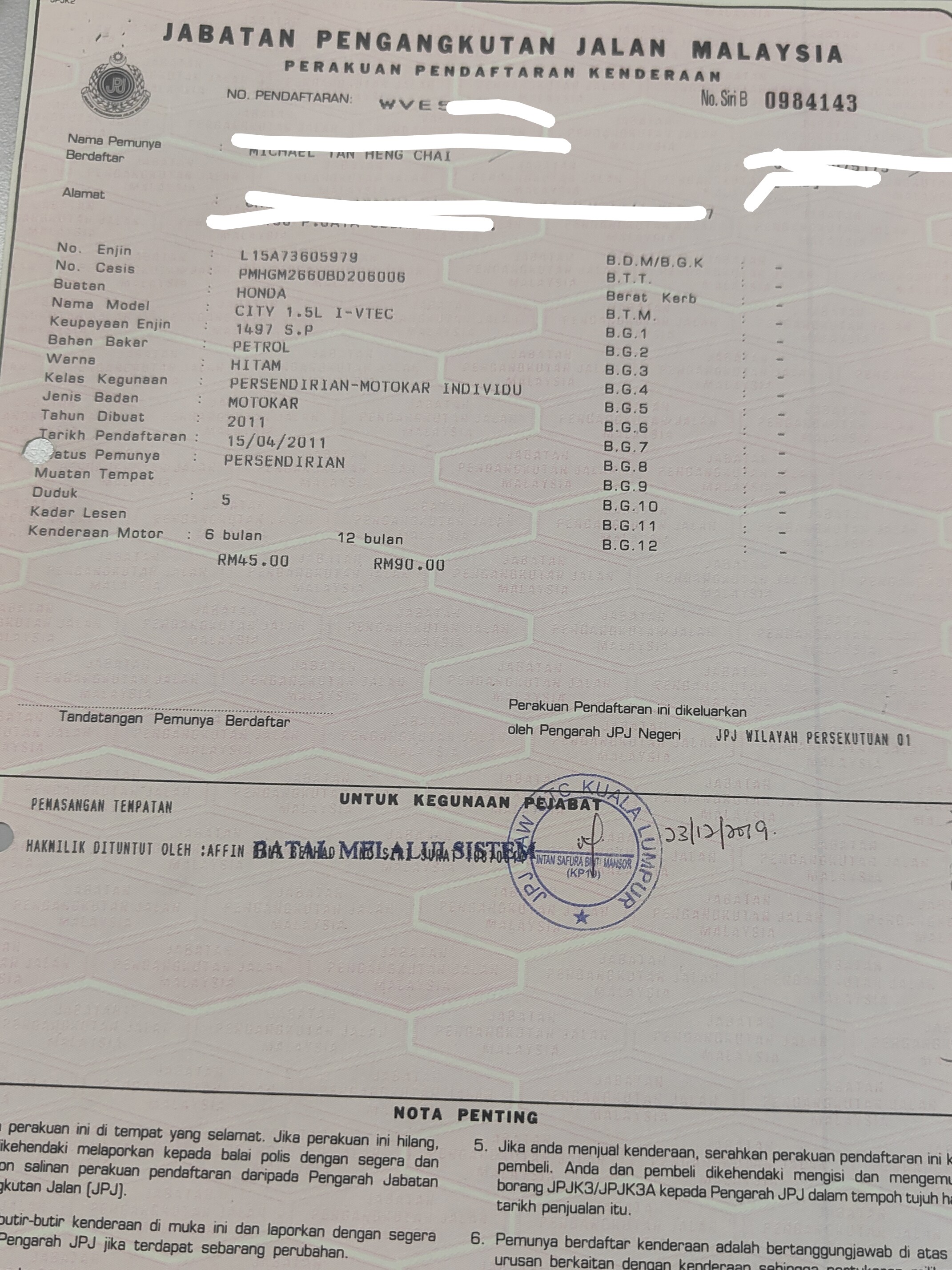 2011 HONDA CITY 1.5 E 1XOWNER LOW KM