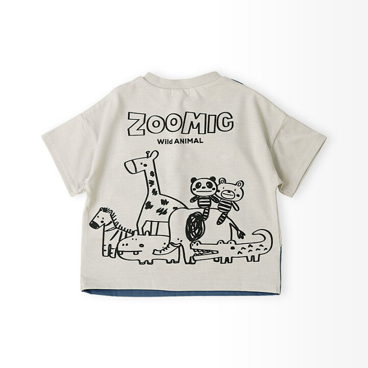 🇯🇵預訂 日本直送🇯🇵Zoomic兩色動物口袋前後印花吊帶短袖T恤