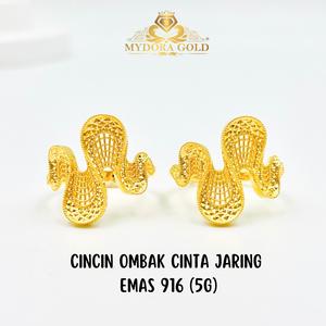 MYDORA Cincin Ombak Cinta Jaring (5G) | EMAS 916/22K