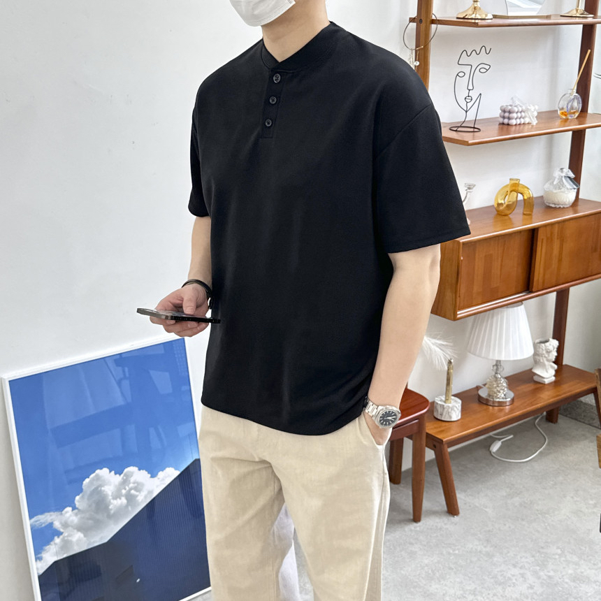 BEST | 🇰🇷亨利領3鈕扣Tee 