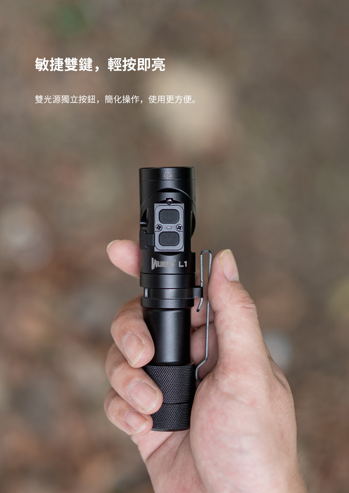 Wuben L1 雙光源旋轉頭工作燈