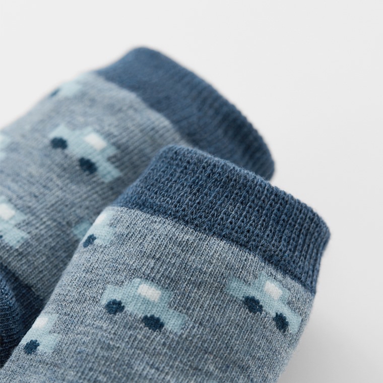 部分現貨💚預訂 台灣直送💚兩色可愛提花防滑中筒襪三對裝