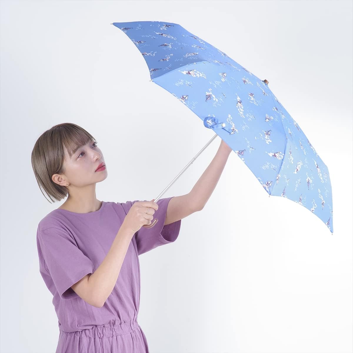 日本 Nifty Colors 可愛帆船輕量晴雨兼用縮骨遮⛵