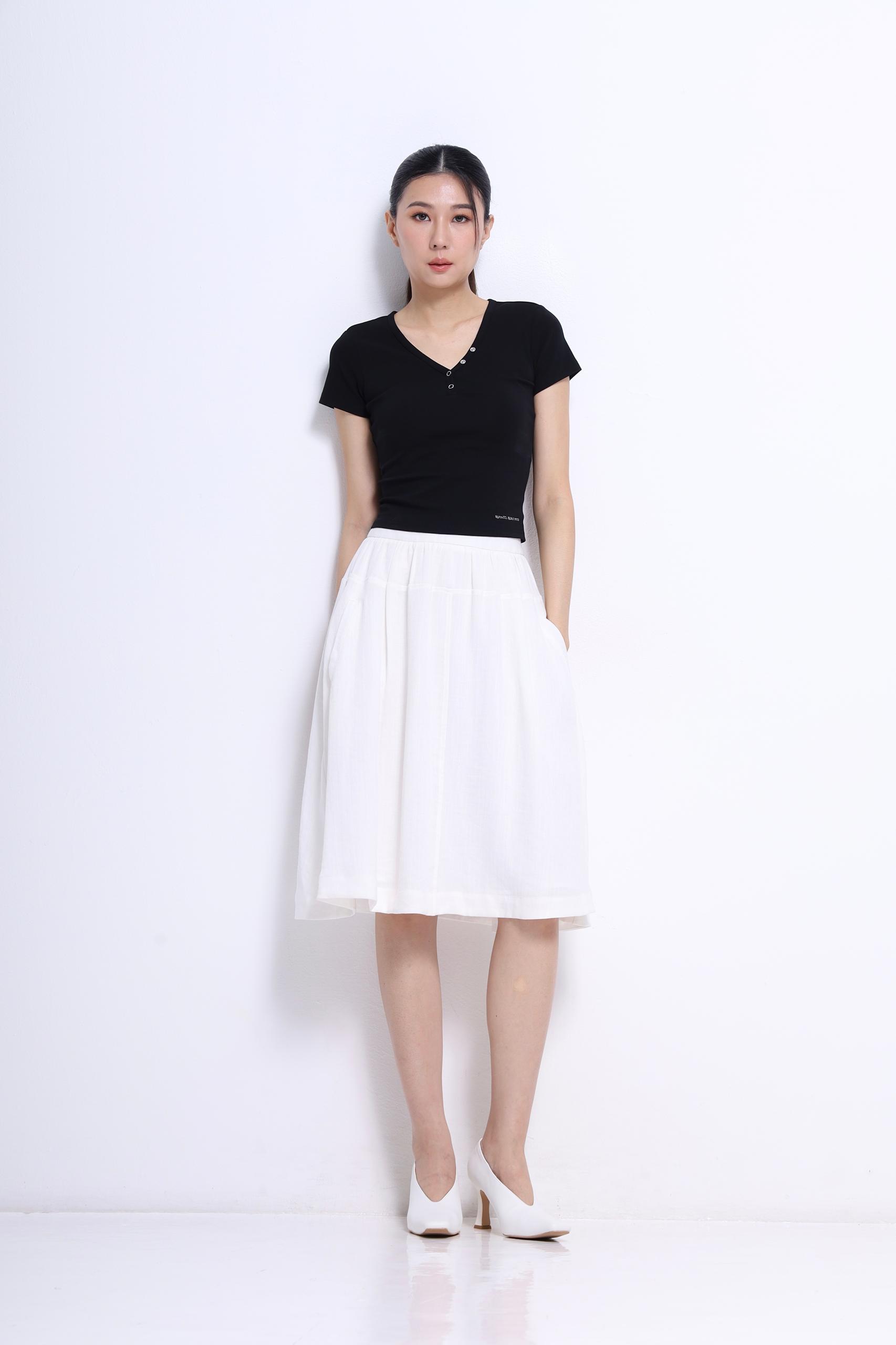 CB2727 HENLEY SHORT SLLV CROP TEE
