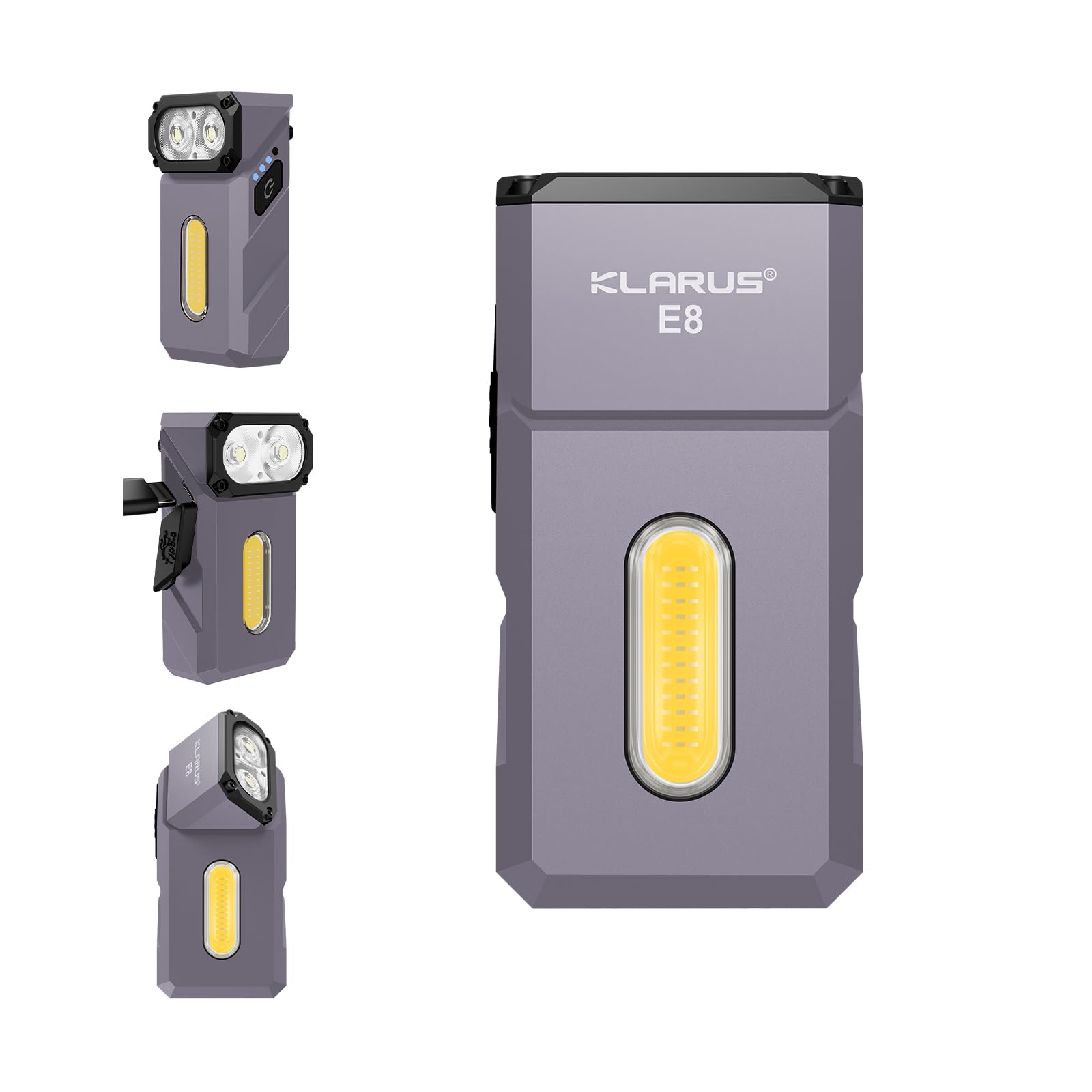 Klarus E8 金屬可旋轉燈頭的 EDC 手電筒