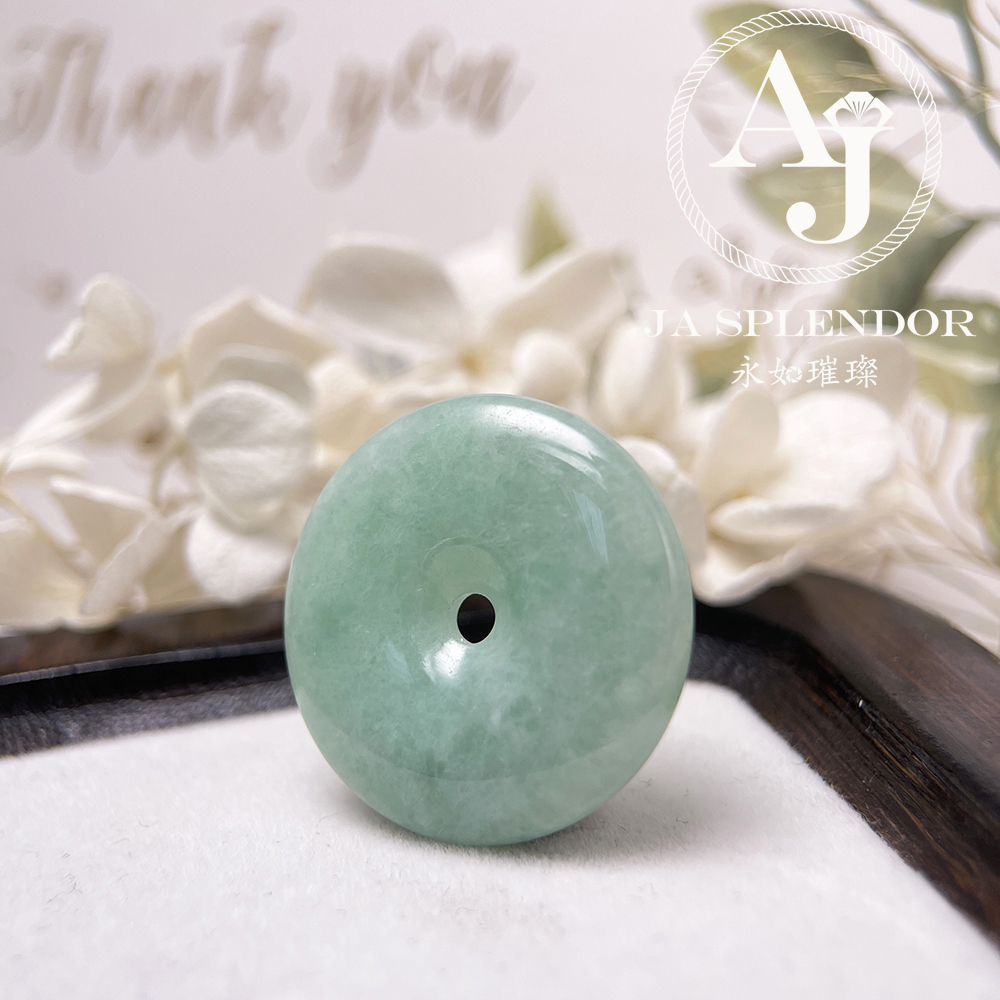 JN-3116 天然翡翠A玉 果綠甜色平安扣