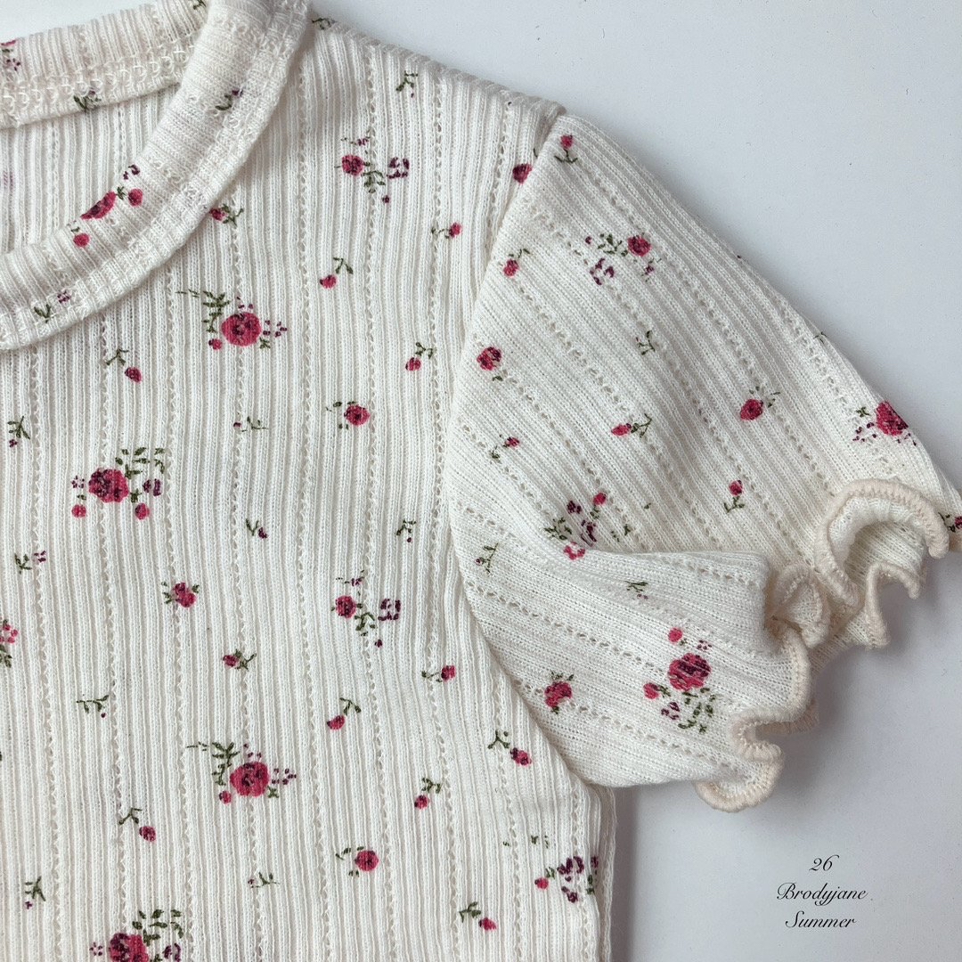 Flower Eyelet Short-Sleeve