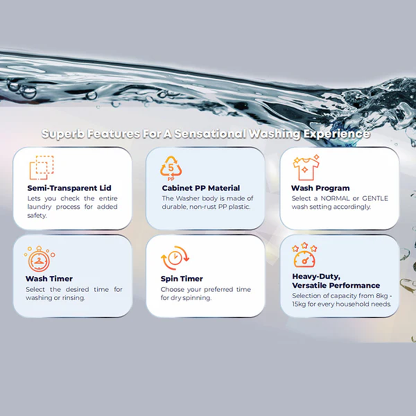 Sharp 15kg Semi-Auto Washing Machine (ESTP1516)